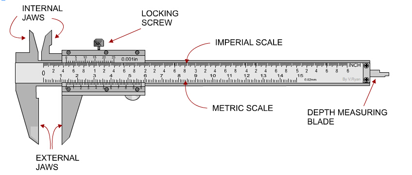 Precision measuring tools / Stainless steel caliper gauge /Outside  Vernier caliper inches